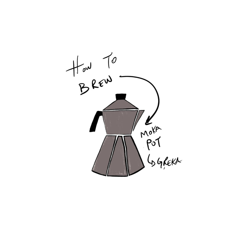 Moka Pot brew guide illustration by 787 Coffee