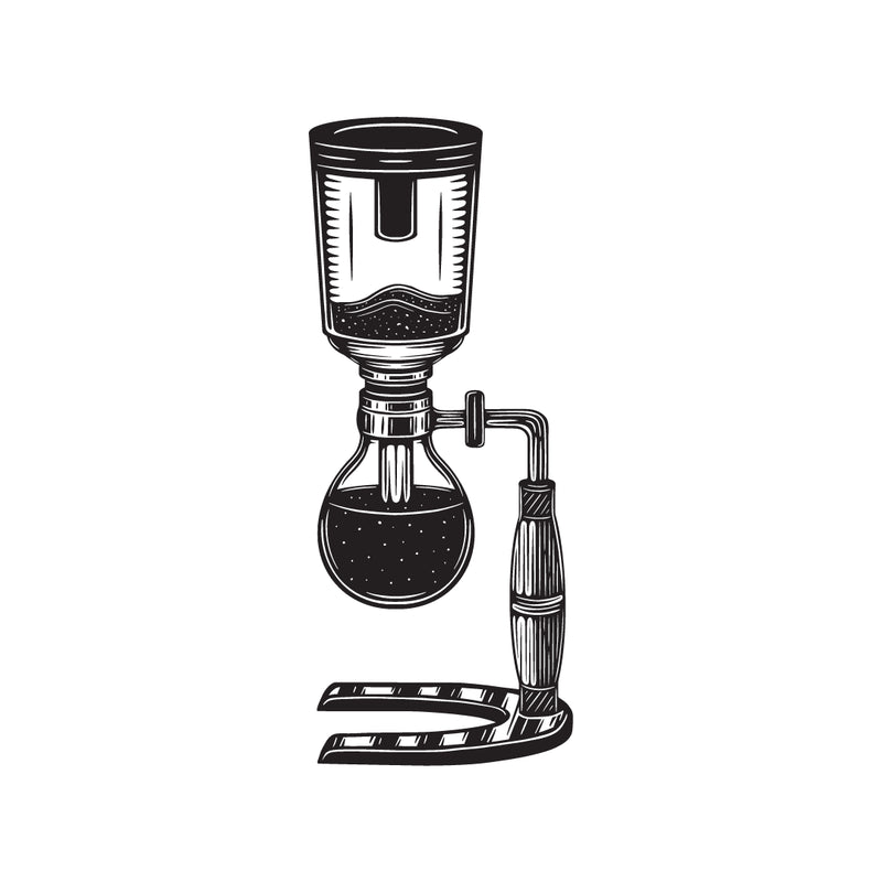 Siphon brew guide illustration by 787 Coffee