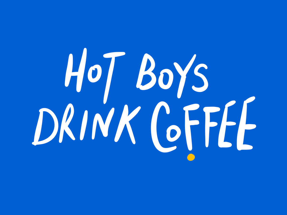 Hot Boys Drink Coffee — The 787 Coffee Cobalt Blue Tote Bag